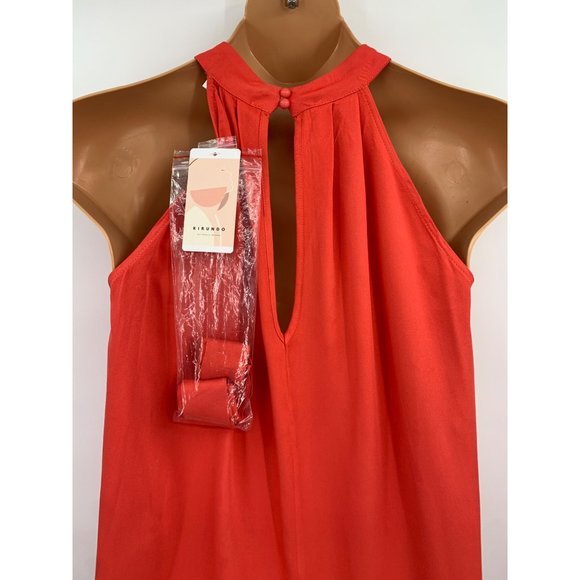 Kirundo Summer Halter Neck Sleeveless Mini Dress Loose‎ Tank Women's Size Small - Picture 3 of 7